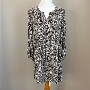 NWT Old Navy Leopard Print Long Sleeve Swing Dress Small
